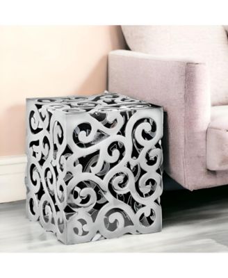 17" Silver Aluminum Square End Table