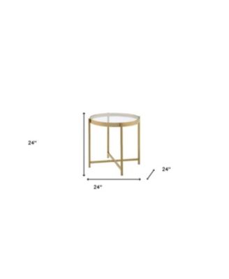 Contemporary Round Accent Table in Powder-Coated Metal