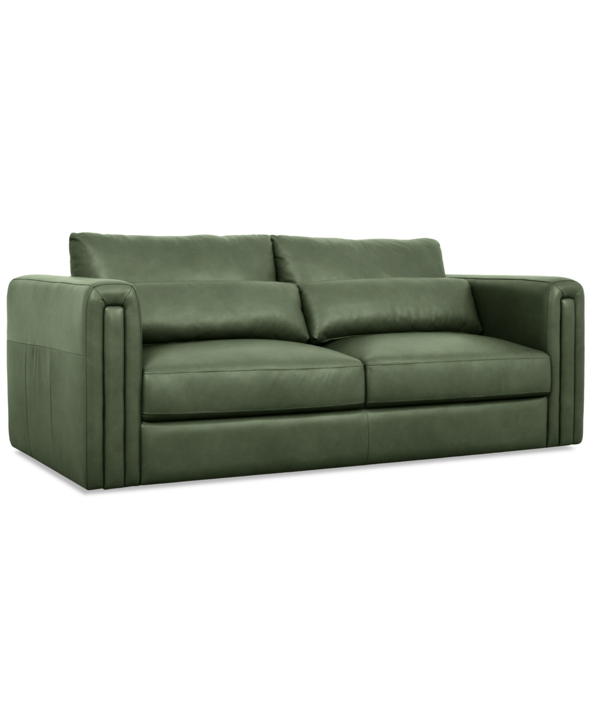 Macy's Touville Leather Sofa, Exclusively At  In Green