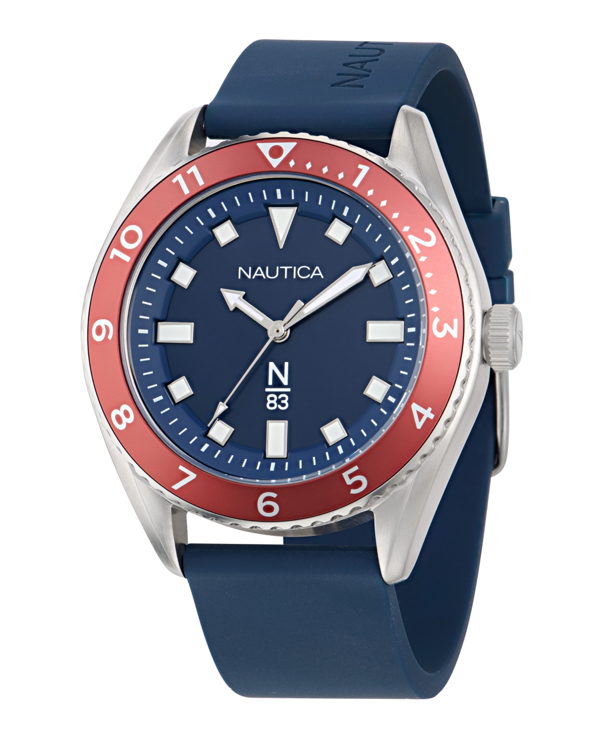 Men's Analog Blue Silicone Watch, 44mm - Blue