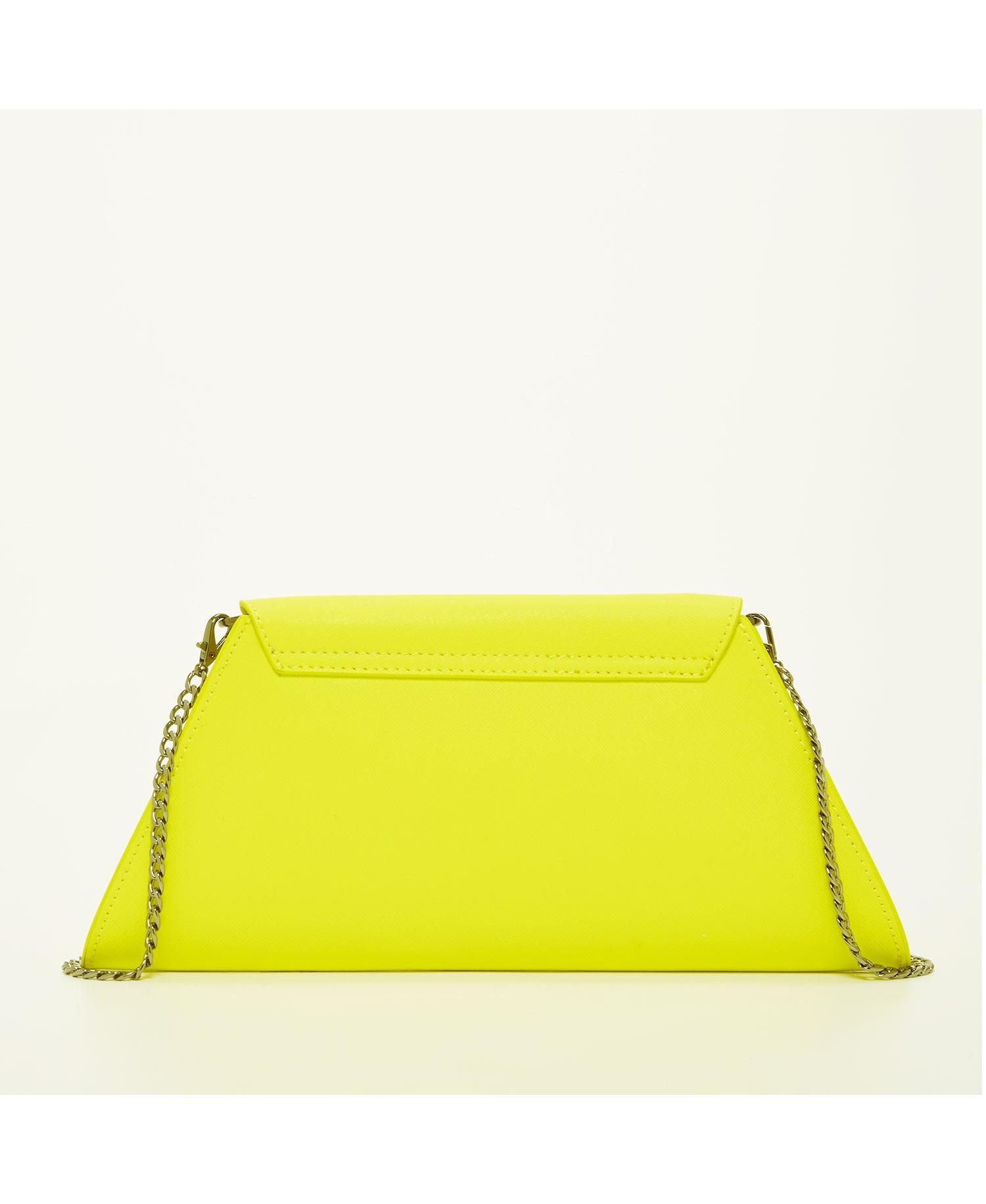 Yellow Purse Saffiano Leather Clutch Bag Unique Evening Purse Women's Handbag