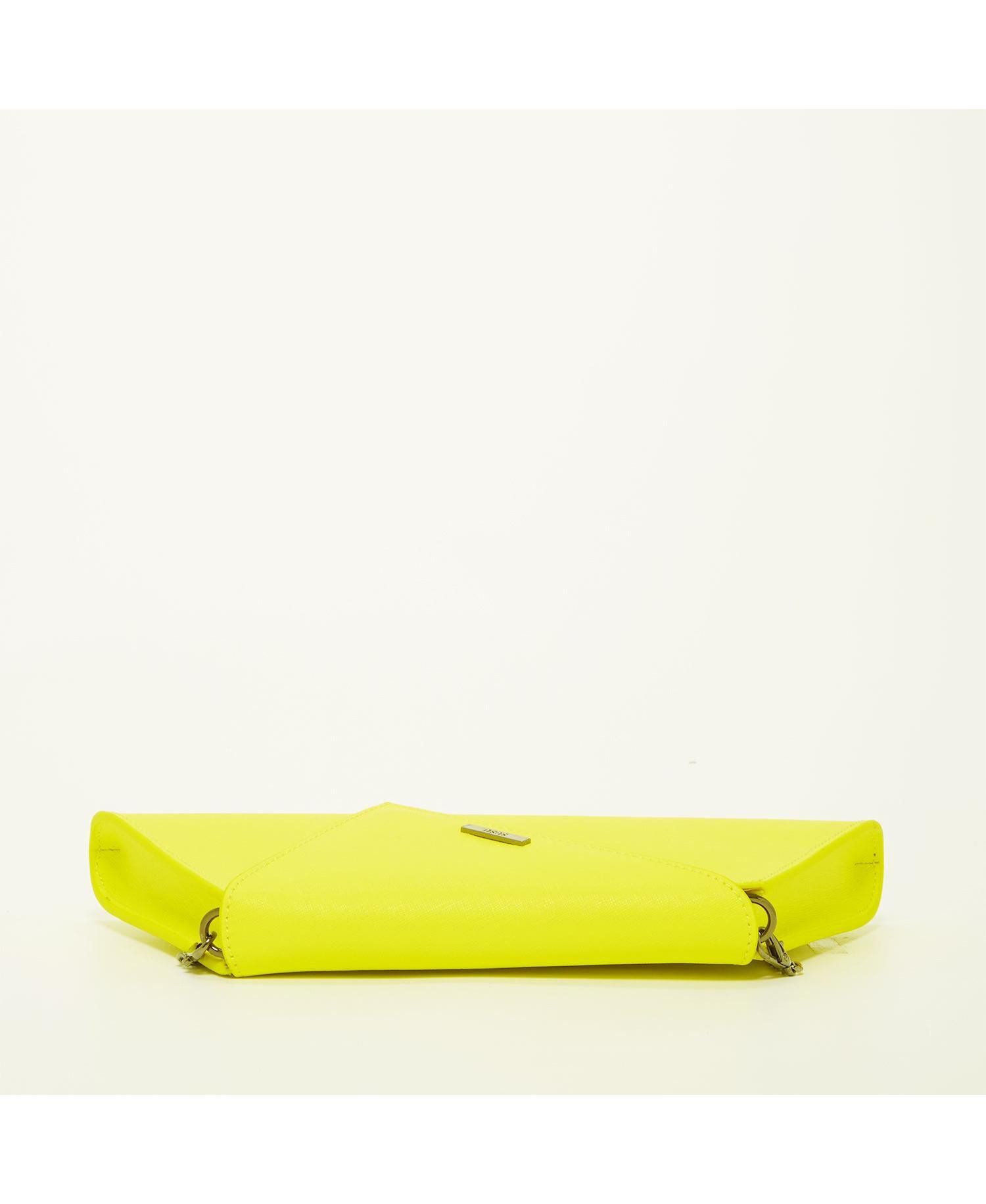 Yellow Purse Saffiano Leather Clutch Bag Unique Evening Purse Women's Handbag
