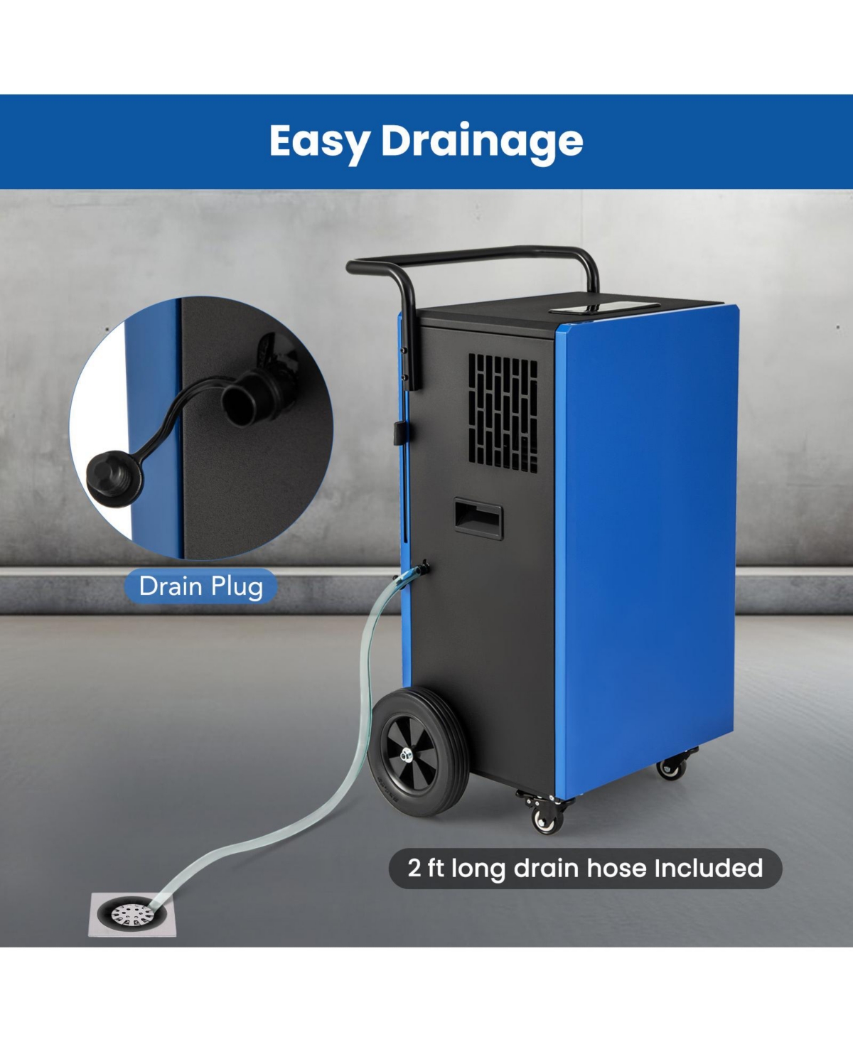 215 Pints 8000 Sq.Ft Commercial Dehumidifier For Home and Basement with 24H Timer