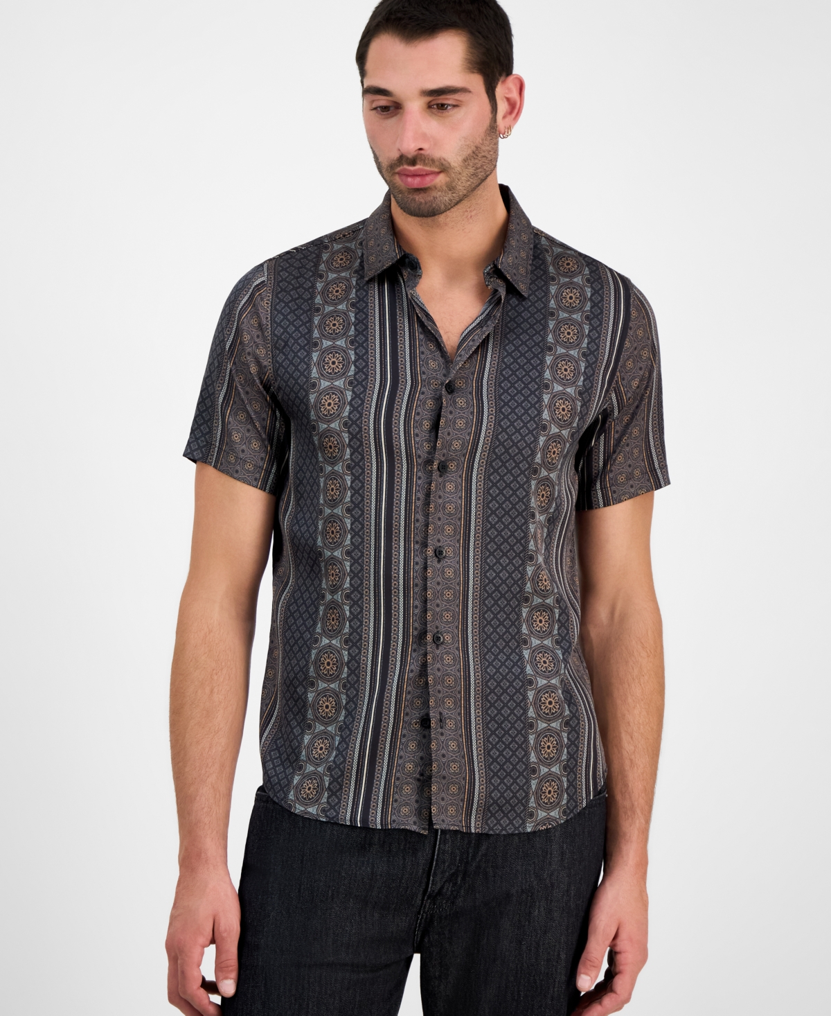 Men's Mosaic Stripe Shirt - MOSAIC STRIPE TAN
