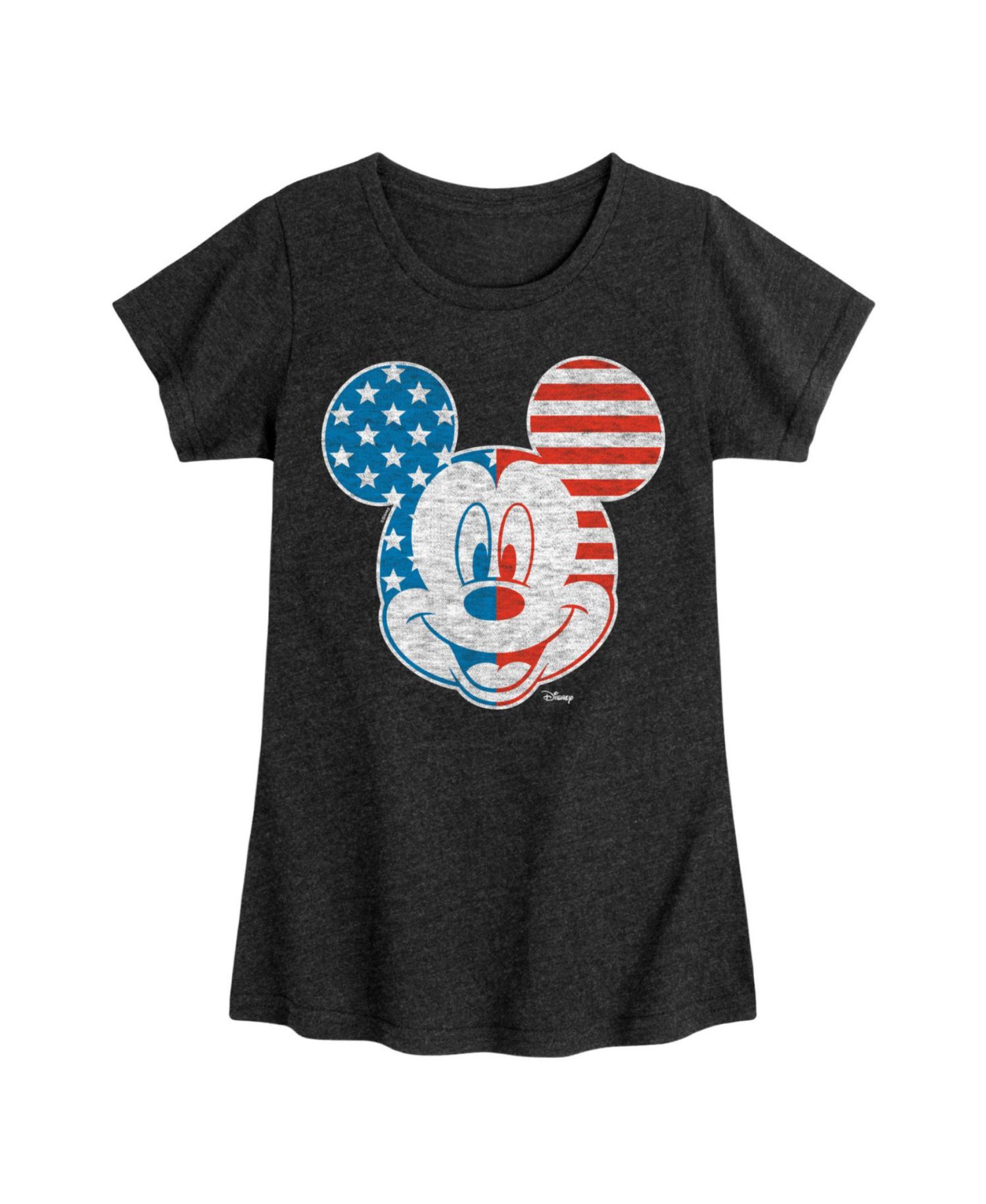 Big Girls Disney Mickey Mouse Americana Flag Graphic T-Shirt