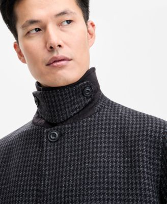 Men's Regular-Fit Houndstooth Overcoat