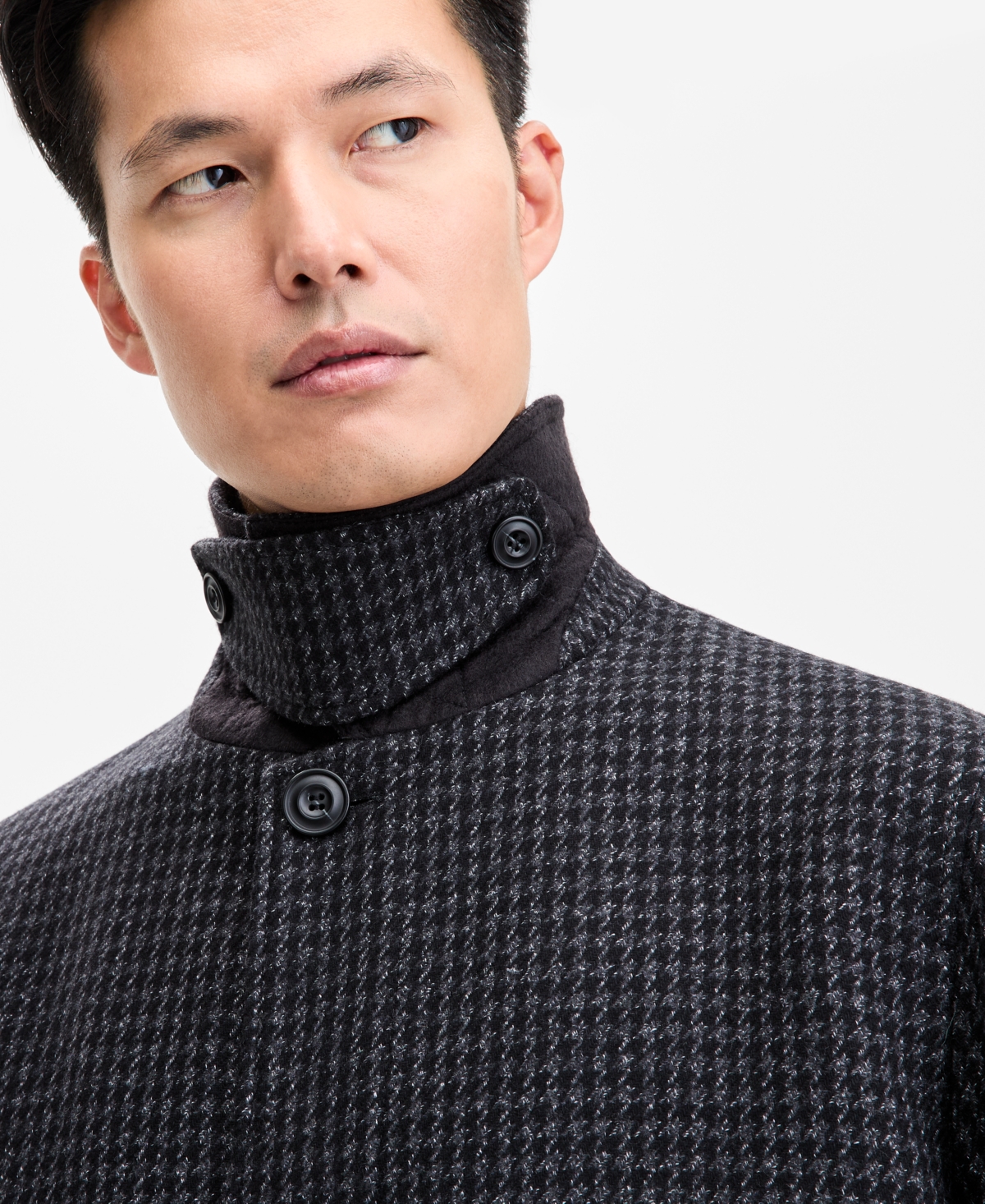 Hugo Boss Hugo By  Men's Regular-fit Houndstooth Overcoat In Animal Print