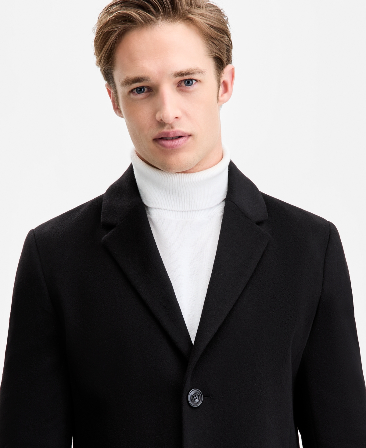 Hugo Boss Hugo By  Men's Regular-fit Cashmere Overcoat In Black