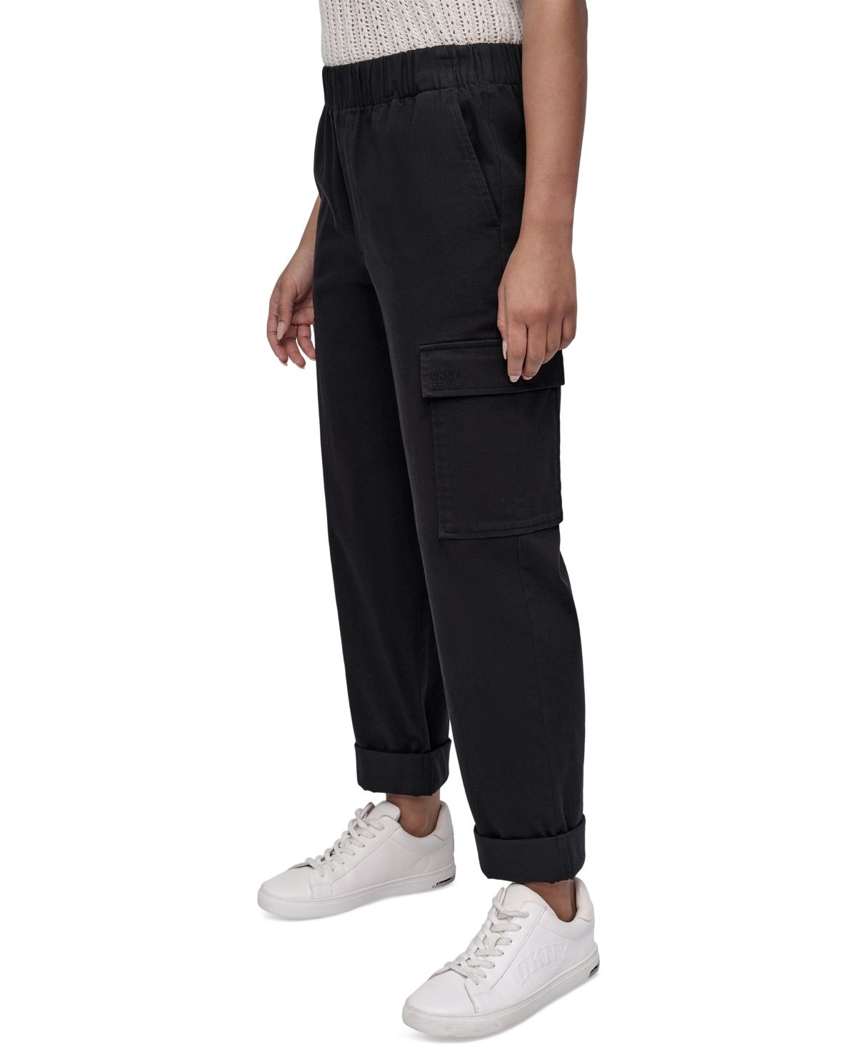 Shop Dkny Jeans Women's High-rise Pull-on Cargo Pants