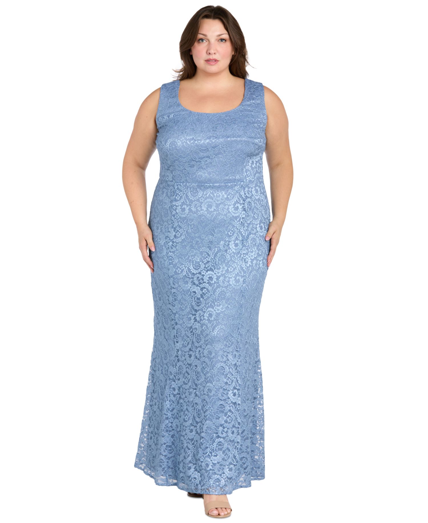 Petite 2-Piece Metallic-Lace Gown & Jacket Set
