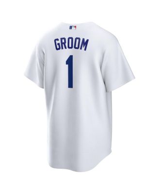 Men's&nbsp;White Los Angeles Dodgers 1 Groom Home Replica Jersey