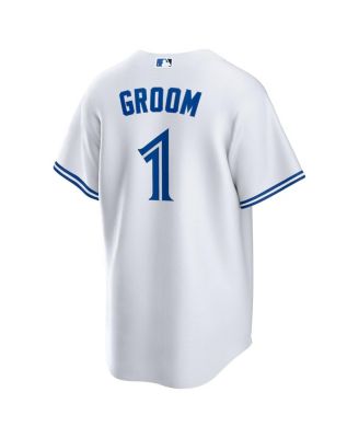 Men's&nbsp;White Toronto Blue Jays 1 Groom Home Replica Jersey