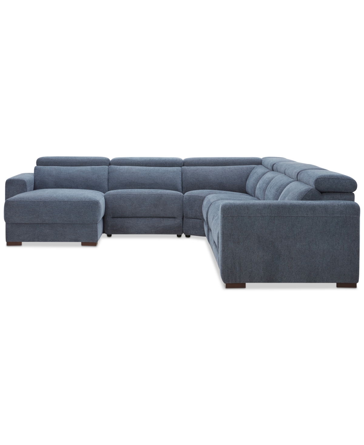 Macy's Nevio 6-pc. Fabric Power Headrest Sectional With 2 Power Motion Chairs
