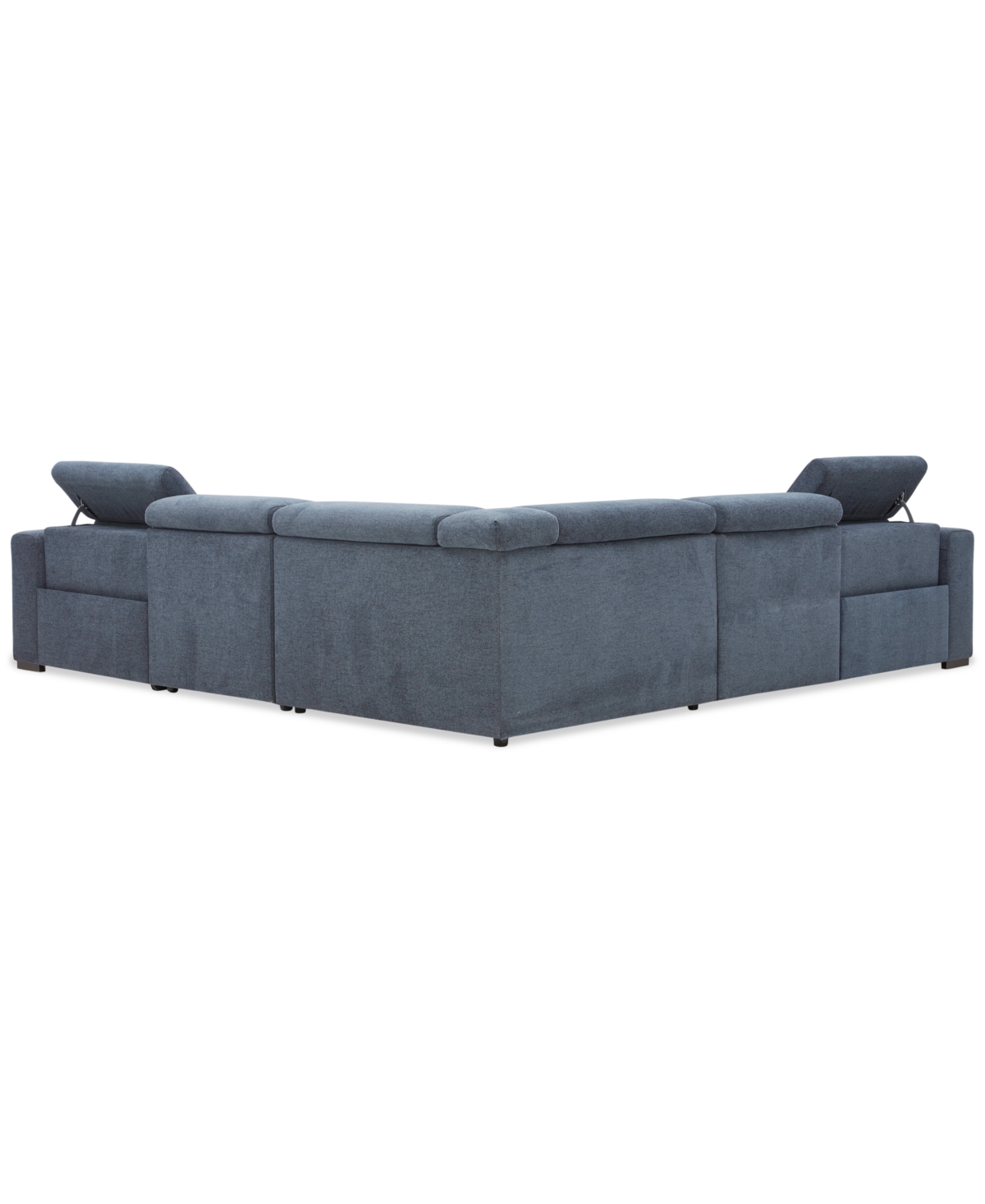 Macy's Nevio 5-pc. Fabric Power Headrest Sectional With 3 Power Motion Chairs