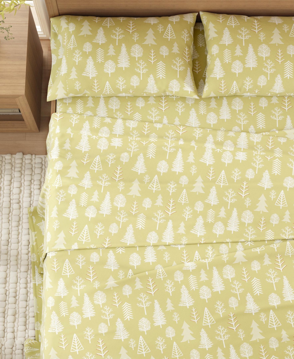 Linery & Co. Ultra-Soft Turkish Cotton Flannel Lodge Print Sheet Set - Winter forest