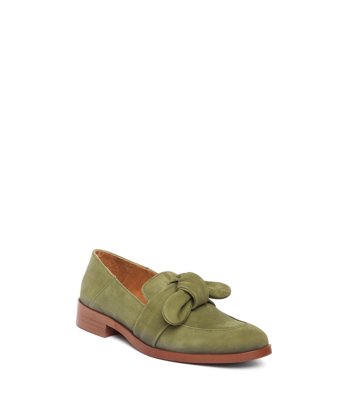 Maguire Shoes Valencia Bow Leather Loafer - Olive