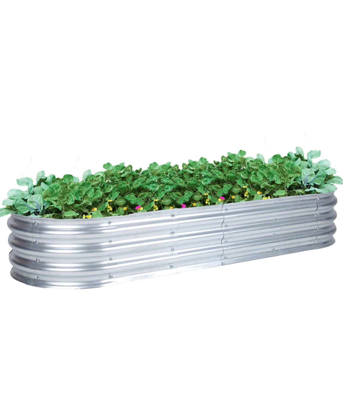 Galvanized Raised Garden Bed Kit, 70.87''(L) x 23.62''(W) x11.81''(H) Outdoor Garden Planter Oval Large Boxes for Vegetables, Flowers, Herbs -