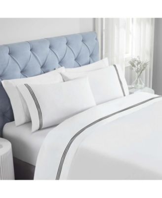 Brandon Embroidered Cotton Sateen Deep Pocket Sheet Set
