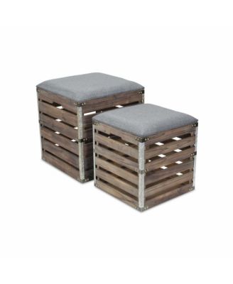 SET OF 2 SQUARE STOR