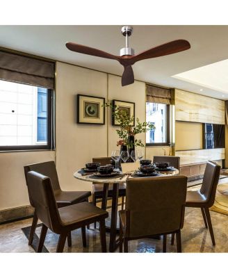 52 Inch Modern Brushed Nickel Finish Ceiling Fan with Remote Control