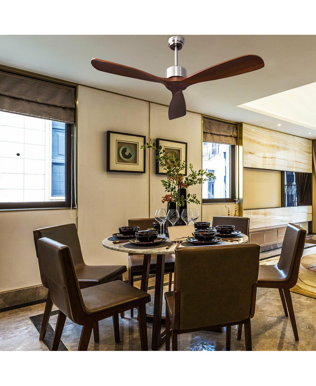 52 Inch Modern Brushed Nickel Finish Ceiling Fan with Remote Control