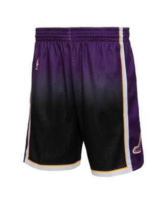 Men's Purple/Black Los Angeles Lakers 2009/10 Hardwood Classics Fadeaway Reload 3.0 Swingman Shorts