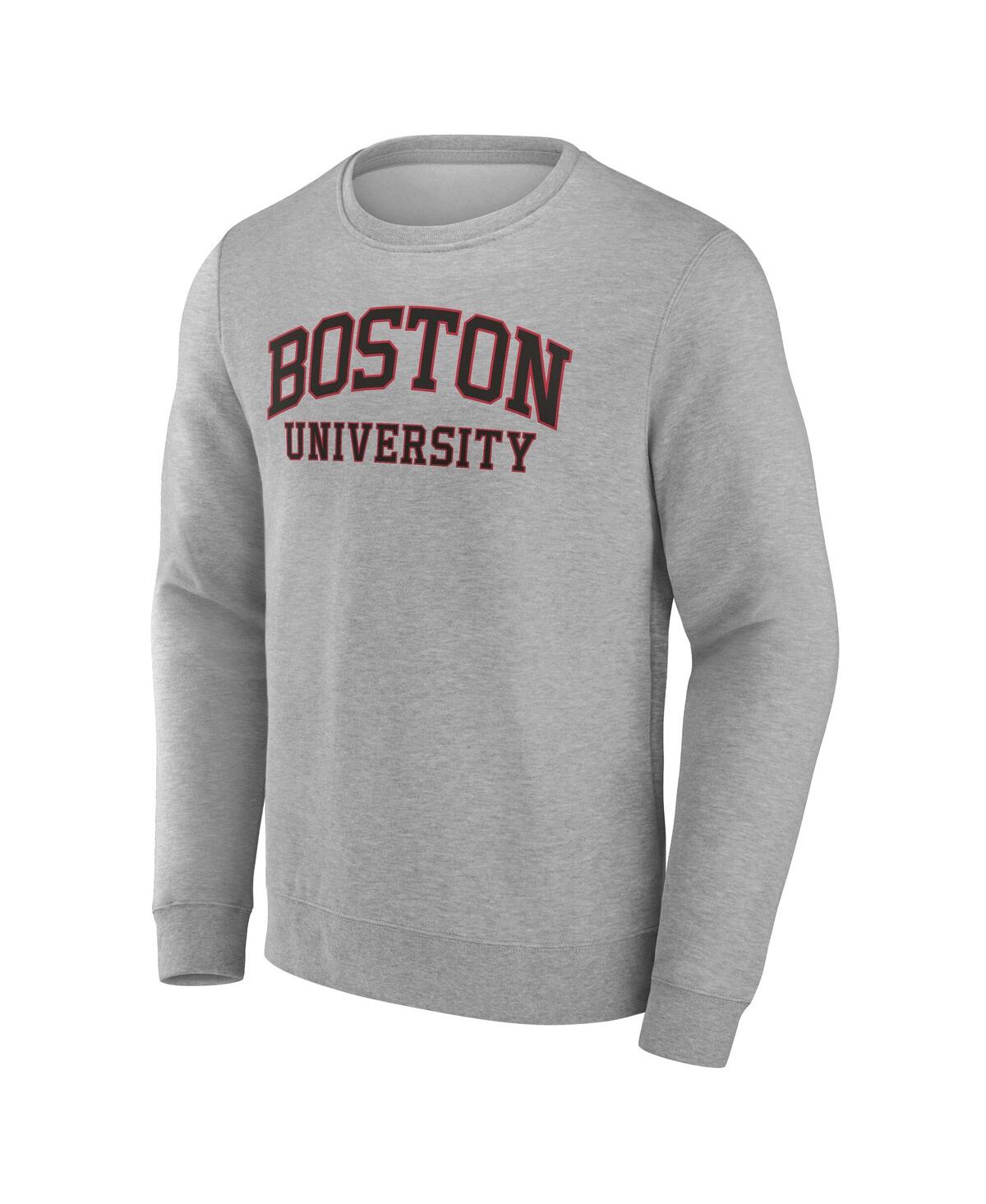 Fanatics Men's Gray Boston University Arched Wordmark Pullover Sweatshirt
