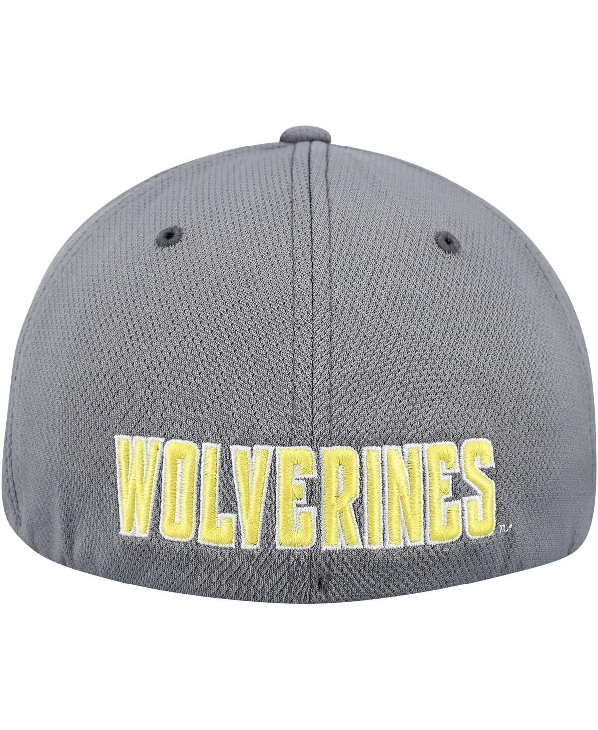 Top Of The World Men's Gray Michigan Wolverines Reflex Hybrid Tech Flex Hat