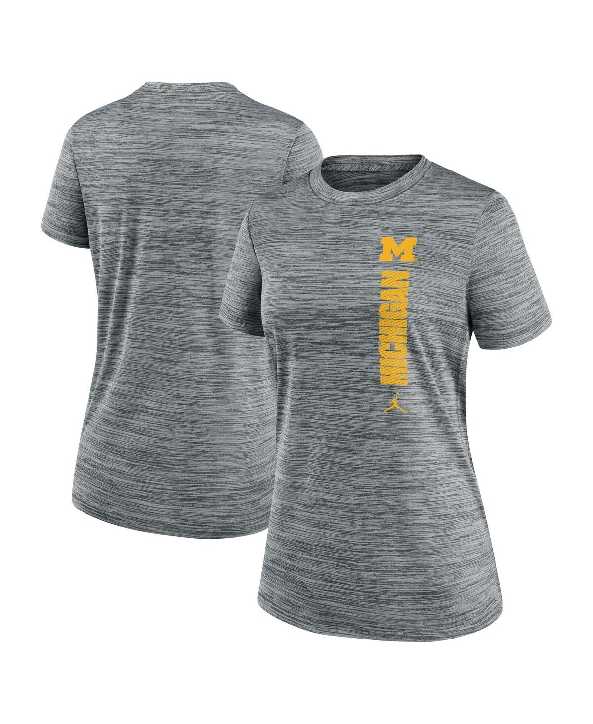 Nike Women's Gray Michigan Wolverines Velocity Performance T-shirt