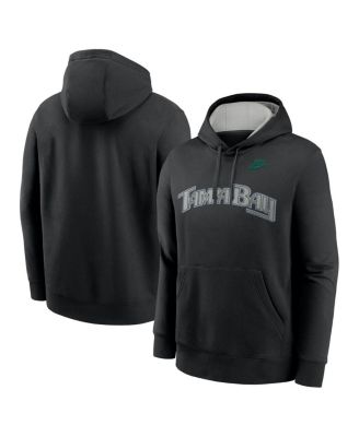 Nike - Men's Black Tampa Bay Rays Rewind Club Logo Pullover Hoodie