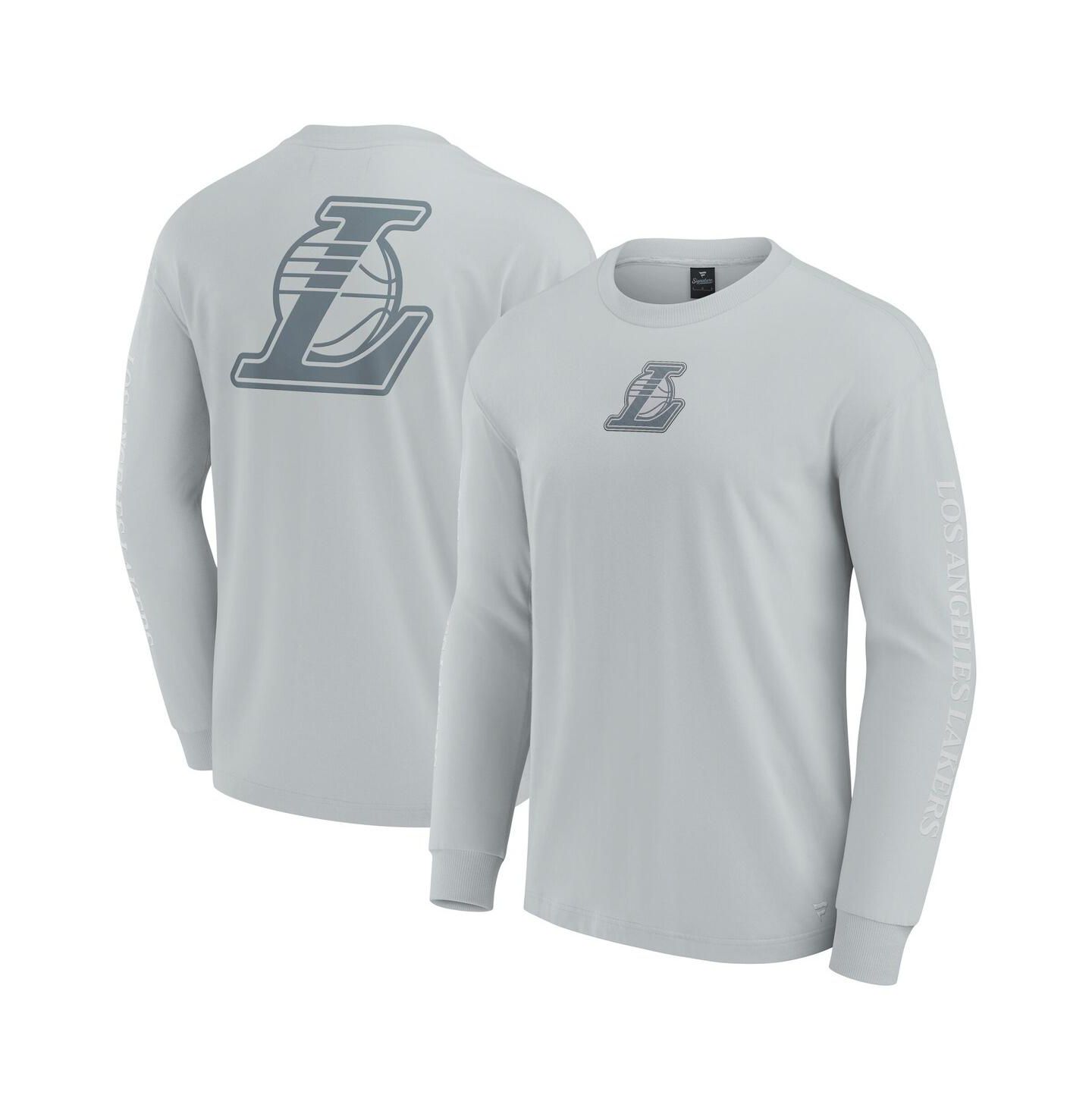 Мужская футболка Fanatics Gray Los Angeles Lakers Elements Strive Long Sleeve — фото 1