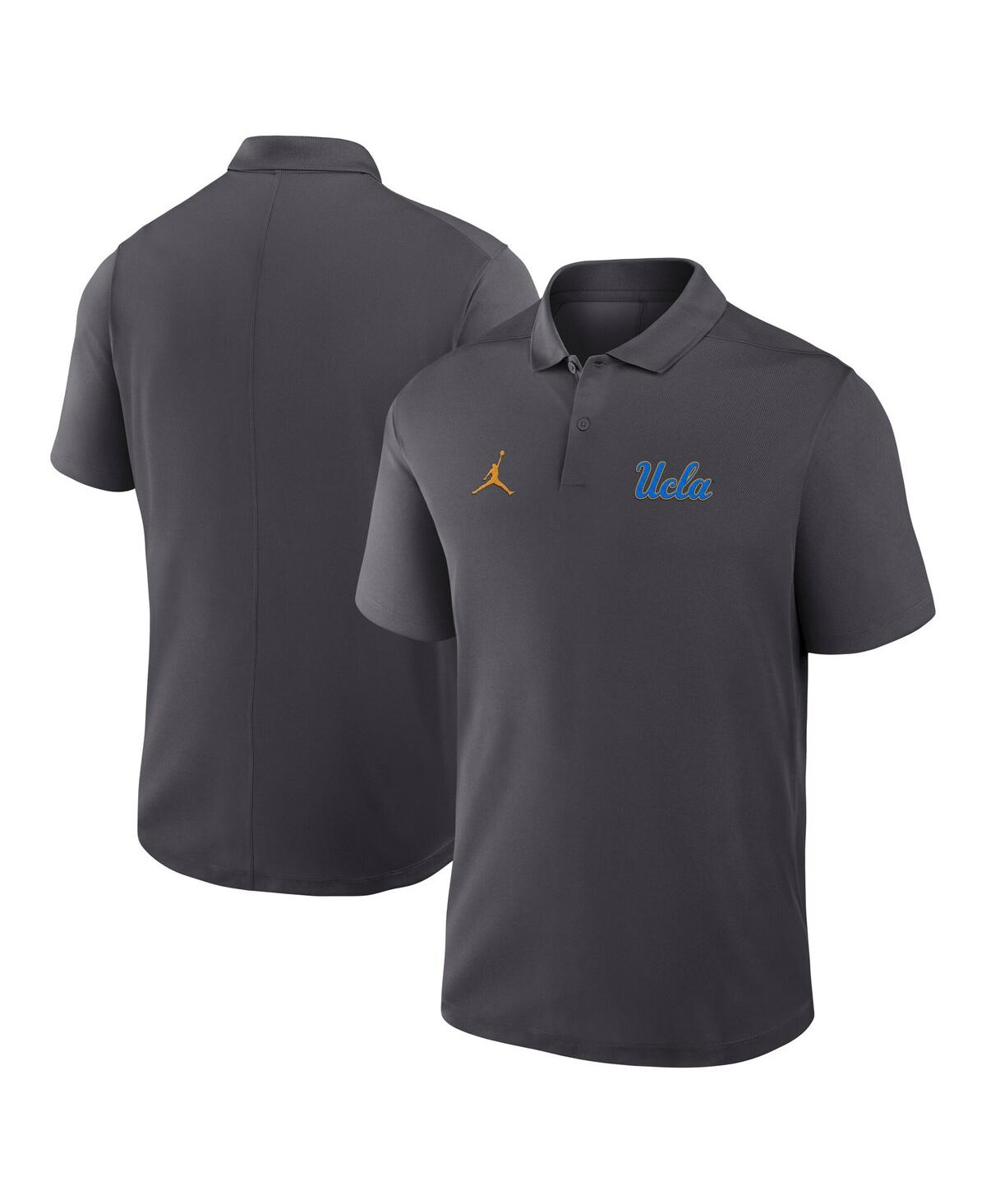 JORDAN MEN'S ANTHRACITE UCLA BRUINS PRIMETIME VICTORY PRIMARY LOGO PERFORMANCE POLO SHIRT 