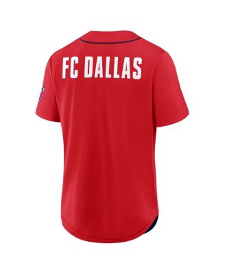 Men's Red FC Dallas Injury Time Baseball Jersey