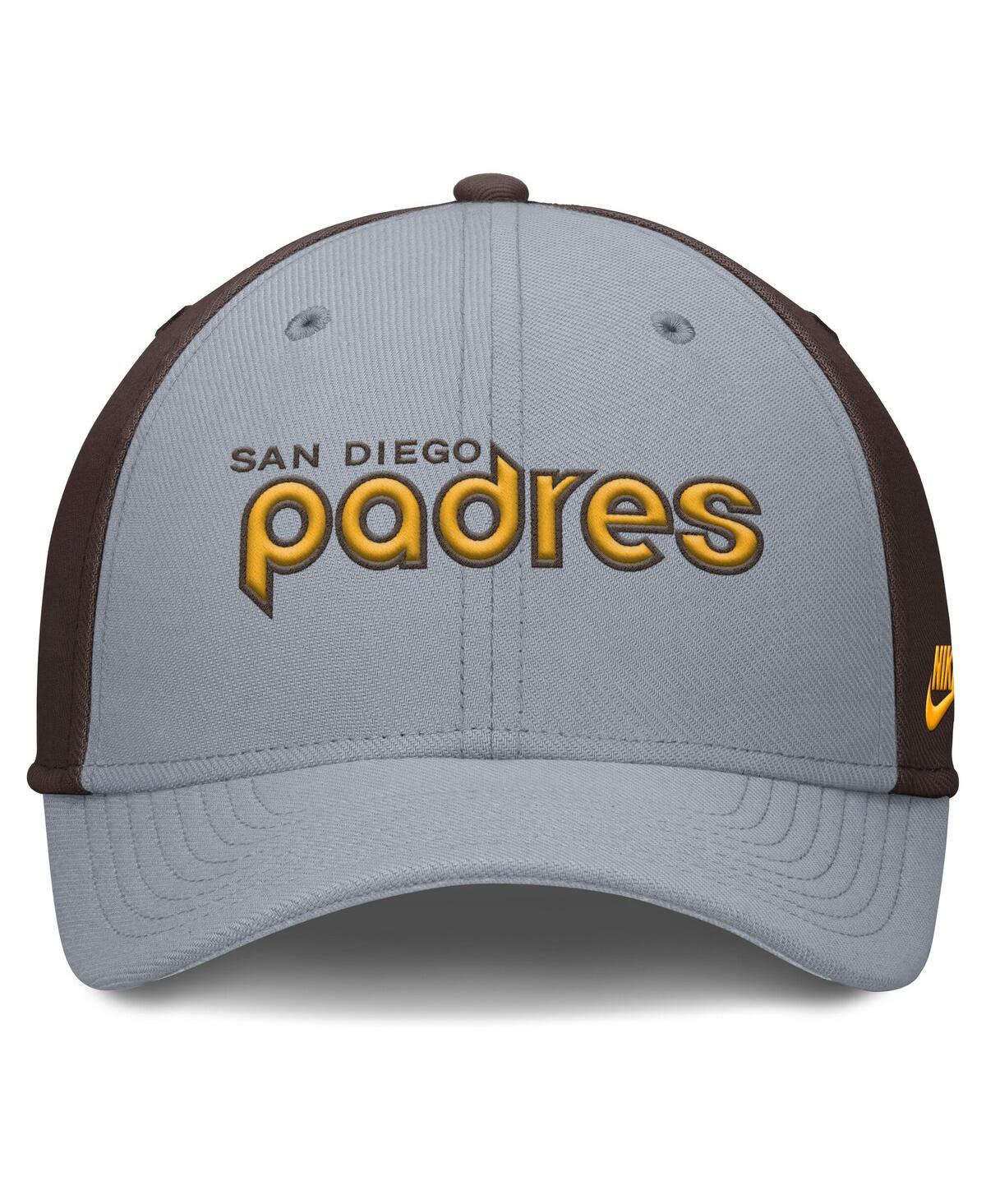 Nike Men's Gray/brown San Diego Padres Rise Swoosh Performance Flex Hat