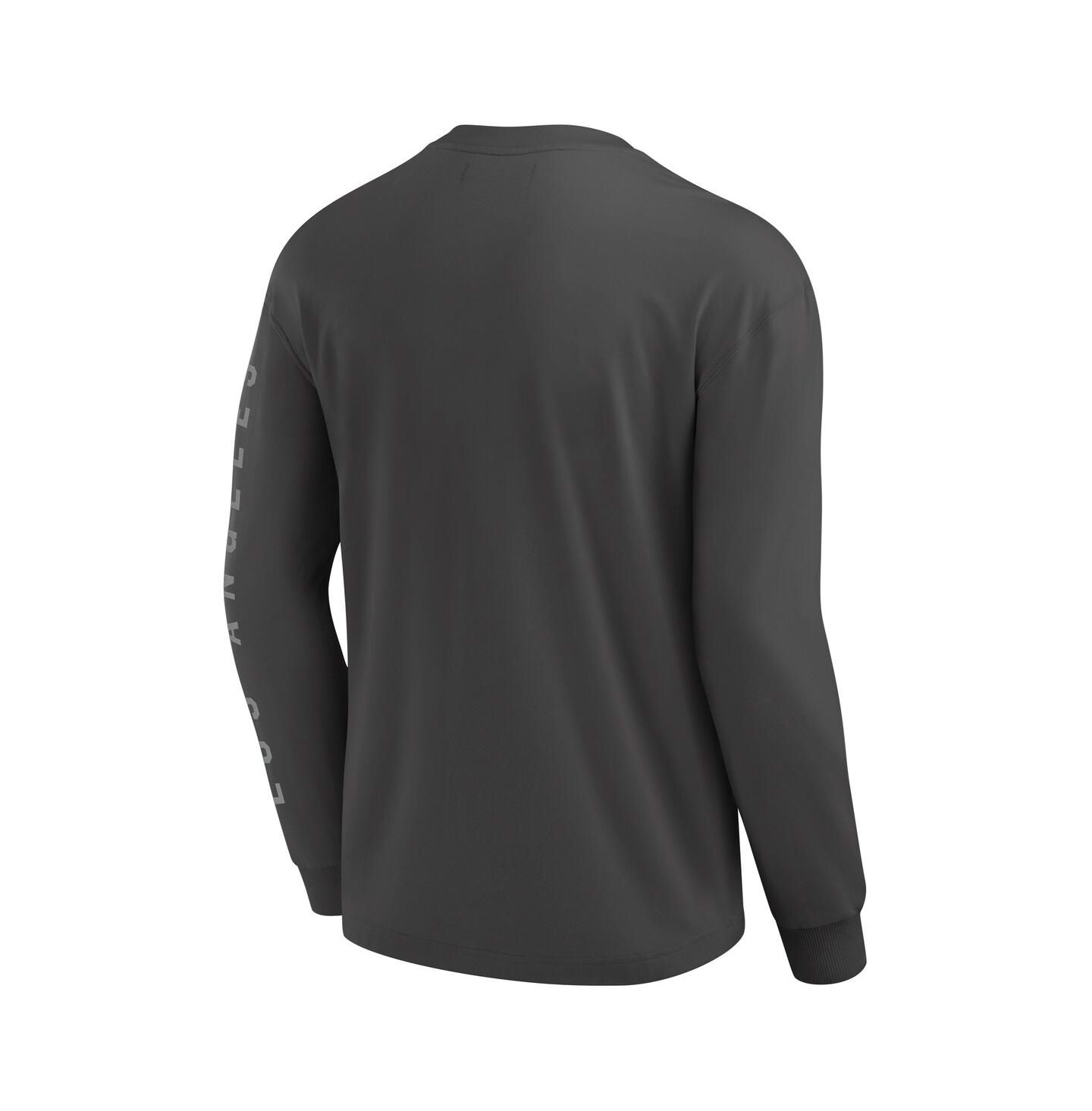 Мужская футболка Fanatics Gray Los Angeles Lakers Elements Future Ground Tonal Info Long Sleeve — фото 3