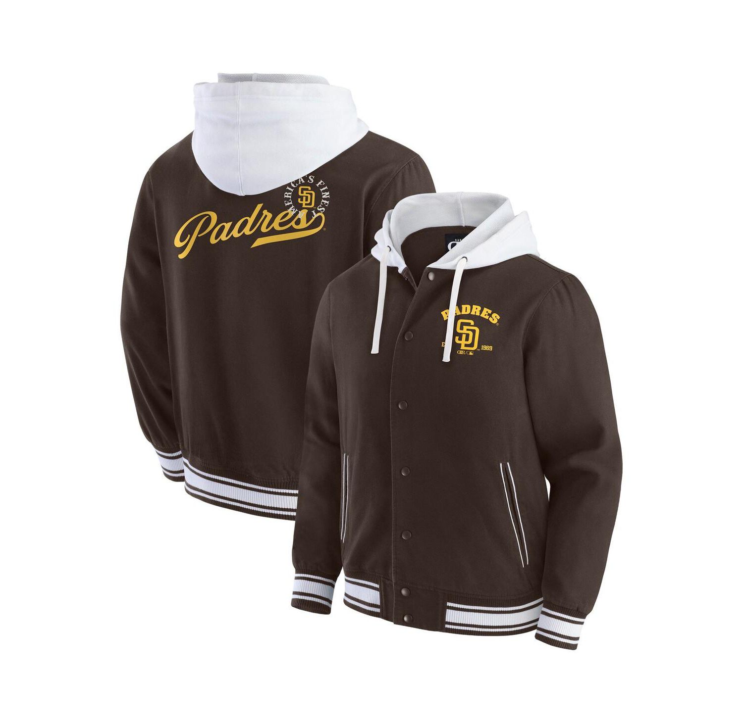Darius Rucker Collection by Men's Brown San Diego Padres Full-Snap Hooded Jacket
