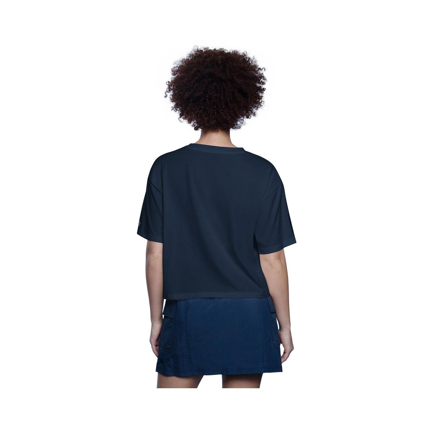 Women's Navy Houston Astros Play the Ball Boxy Cropped T-Shirt