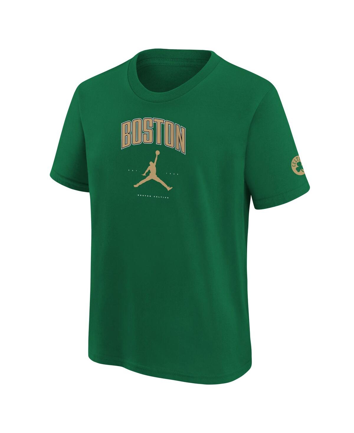 Jordan Big Boys And Girlsâ Kelly Green Boston Celtics Essential Cities T-shirt In Green