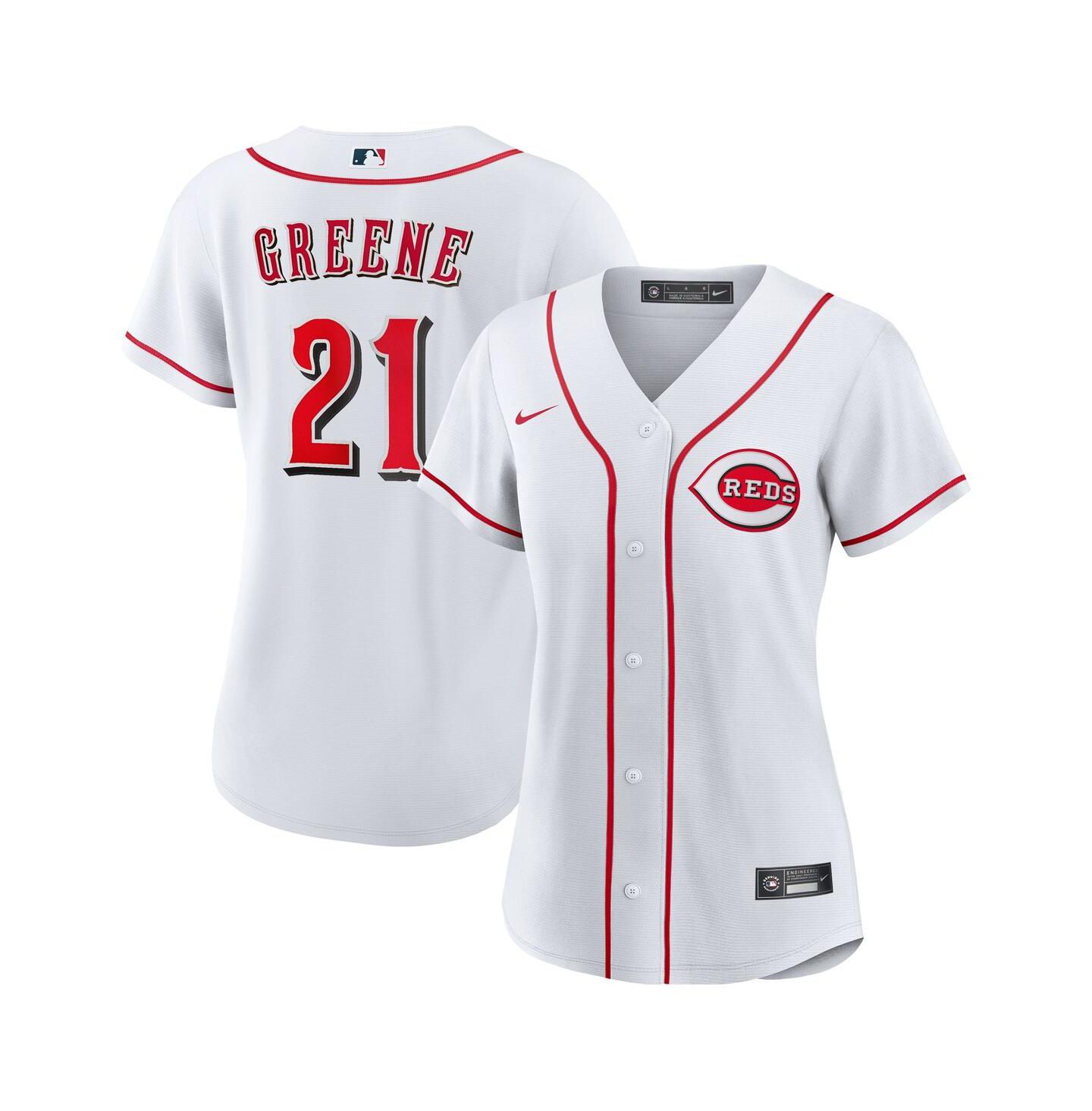 Женский топ Nike Hunter Greene White Cincinnati Reds Home Replica Jersey — фото 1