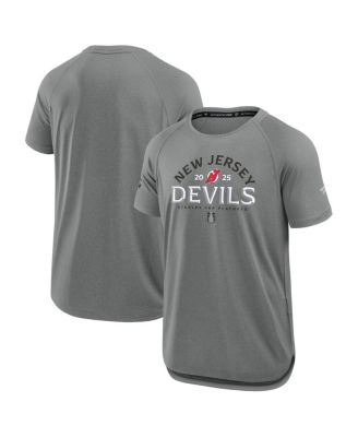 Fanatics - Men's Heather Gray New Jersey Devils 2025 Stanley Cup Playoffs Authentic Pro Rink Performance T-Shirt