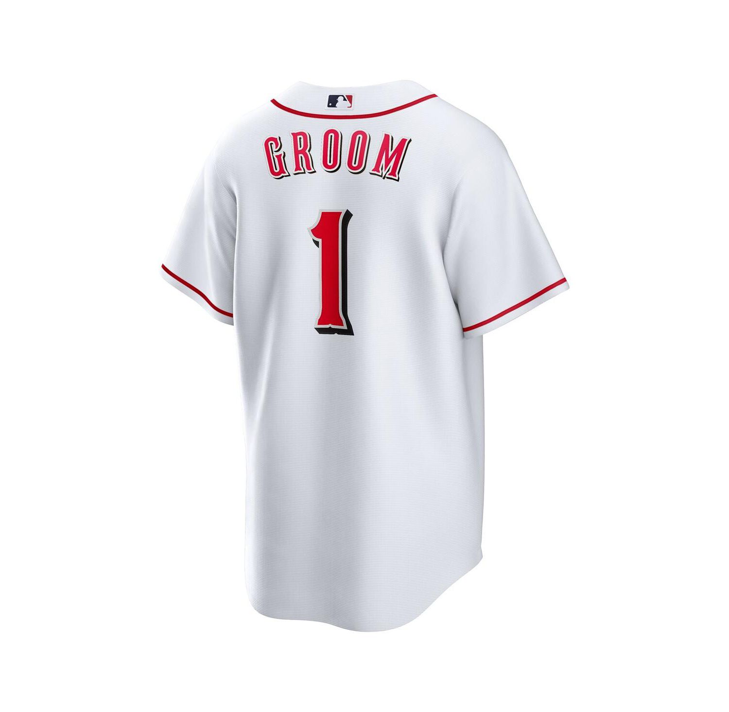 Men's White Cincinnati Reds 1 Groom Home Replica Jersey