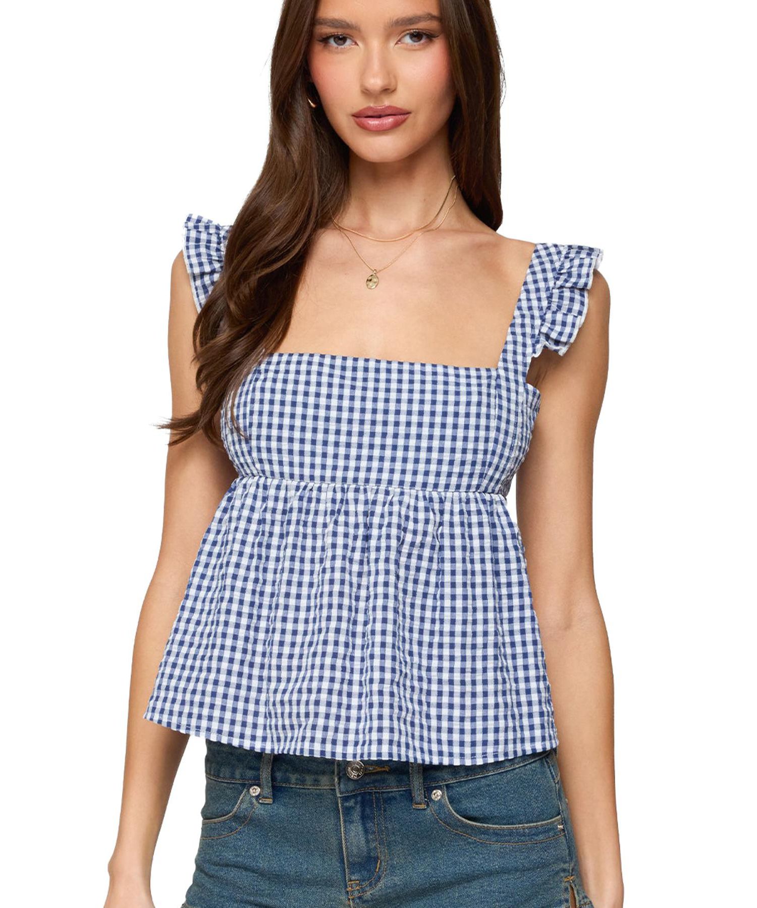 Women's Jenson Backless Gingham Top