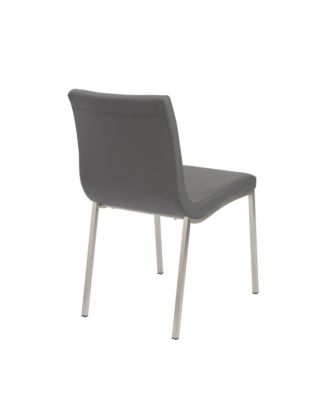 Upholstered Leather Dining Chairs Set of 2 with Supportive Backrest for Dining Room