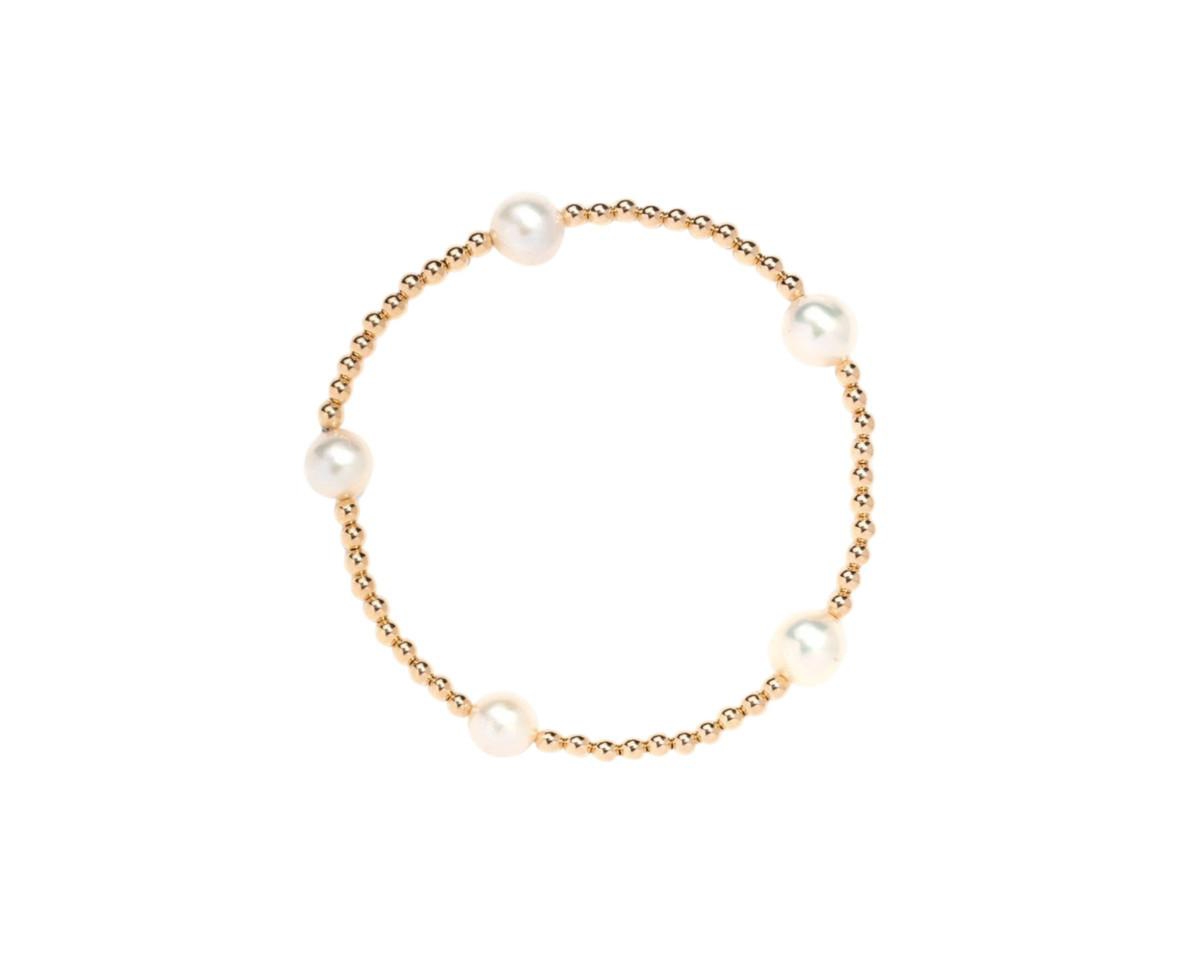 Gold Filled 3mm Bead Multi-Pearl Bracelet - Gold
