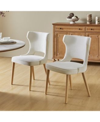 Rita Mid-Century Modern WaterProof Hollow Design Dining Chair with Wingback,Set of 2