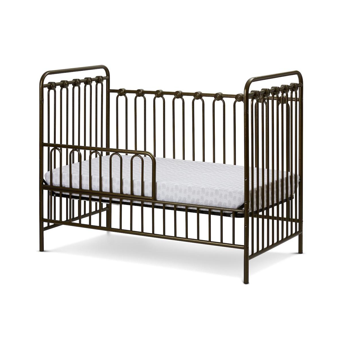 La Baby Napa 3 in 1 Convertible Full Sized Metal Crib in Golden Nugget