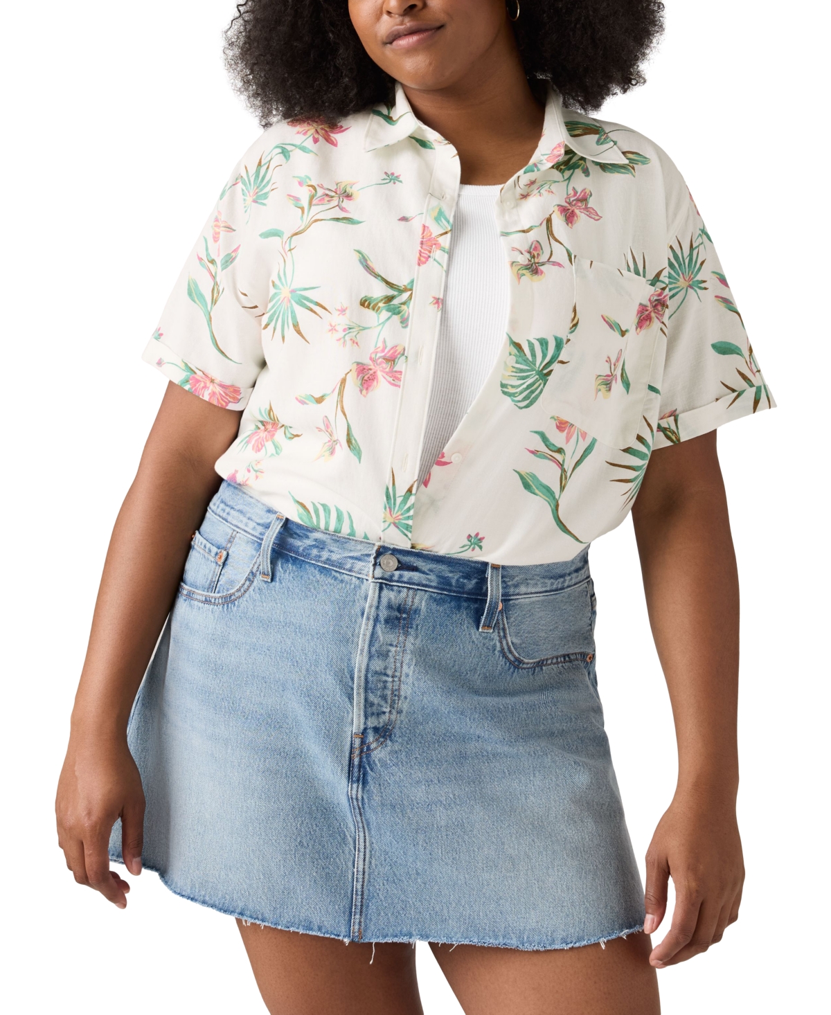 Levi's Plus Size Darlene Floral Short-sleeve Shirt