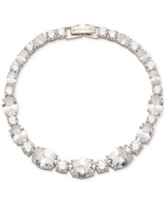 Givenchy Silver-Tone Mixed-Cut Cubic Zirconia Tennis