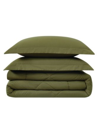 Oversized Cotton Percale 3-Pc. Comforter Set, Full/Queen