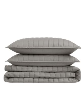 Oversized Cotton Percale 3-Pc. Quilt Set, Full/Queen